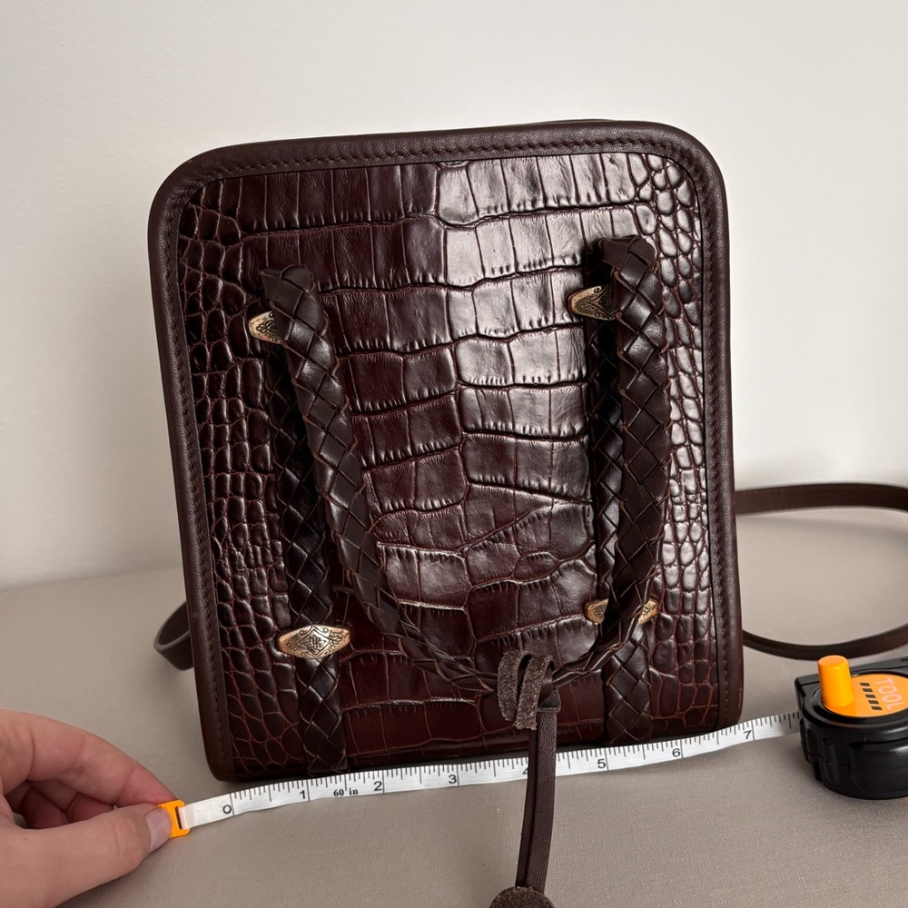Brighton Brown Crocodile Crossbody Bag